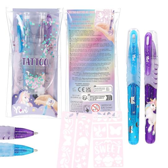 Ylvi tattoo glitter gelpennen Assorti 1 set