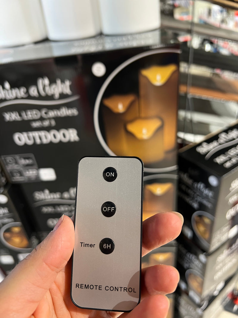 XXL LED Kaarsen set van 3 Outdoor, met timer