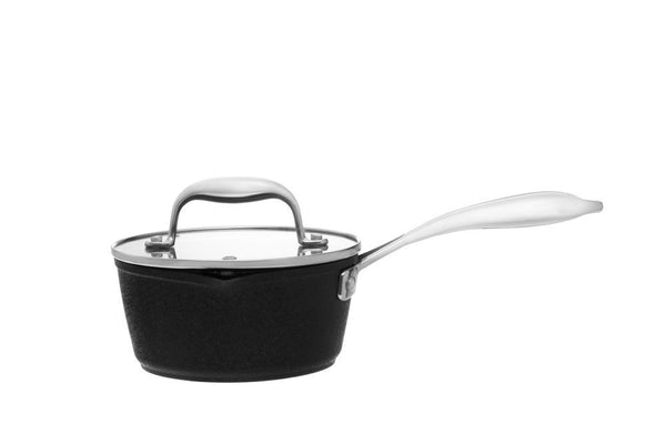 Maku Robuste Steelpan met glazen deksel 1,2 L 16 cm