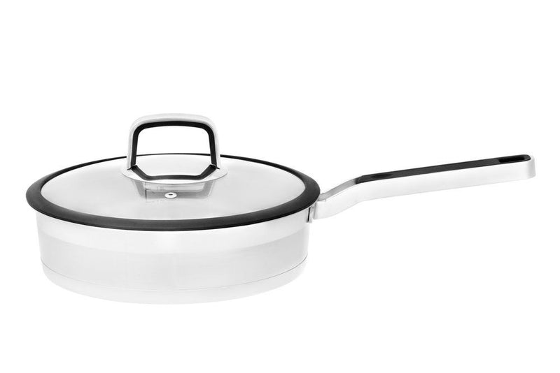 Maku sauteerpan staal met glazen deksel 2,5 L 25 cm