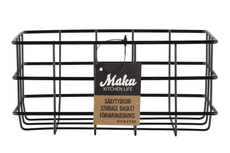 Maku Opbergmand metaal zwart 19x14x9 cm