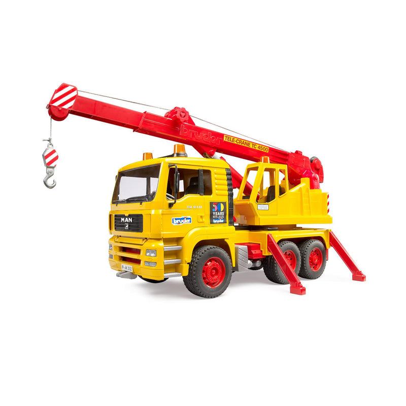Vrachtwagen MAN met kraan 50 jaar Bruder