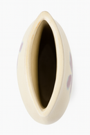 Vaas Margje S flower handpainted beige aardew 24,5x6,5x31cm