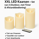XXL LED Kaarsen set van 3 Outdoor, met timer