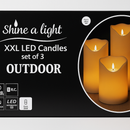 XXL LED Kaarsen set van 3 Outdoor, met timer