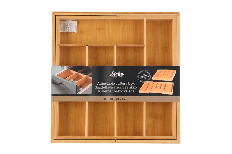 Maku Uitbreidbaar bamboe bestekbakje