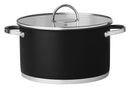 Maku Kookpan zwart met glazen deksel 5,3 L 24 cm