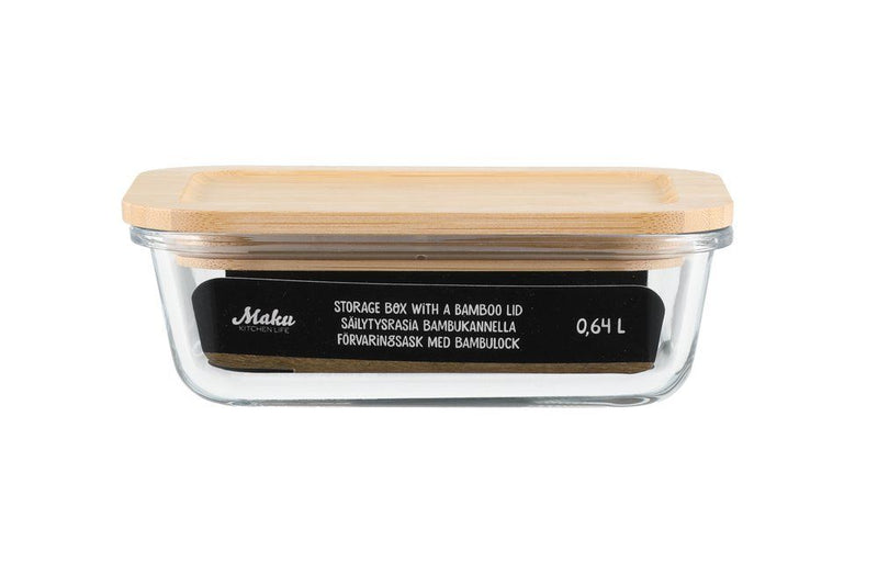 Maku voedselcontainer met bamboedeksel – 0,64 L