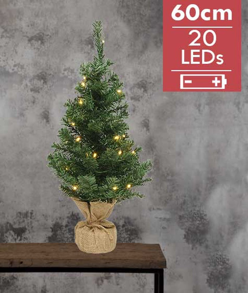 Everlands Mini Kerstboom | 60cm | Inclusief verlichting